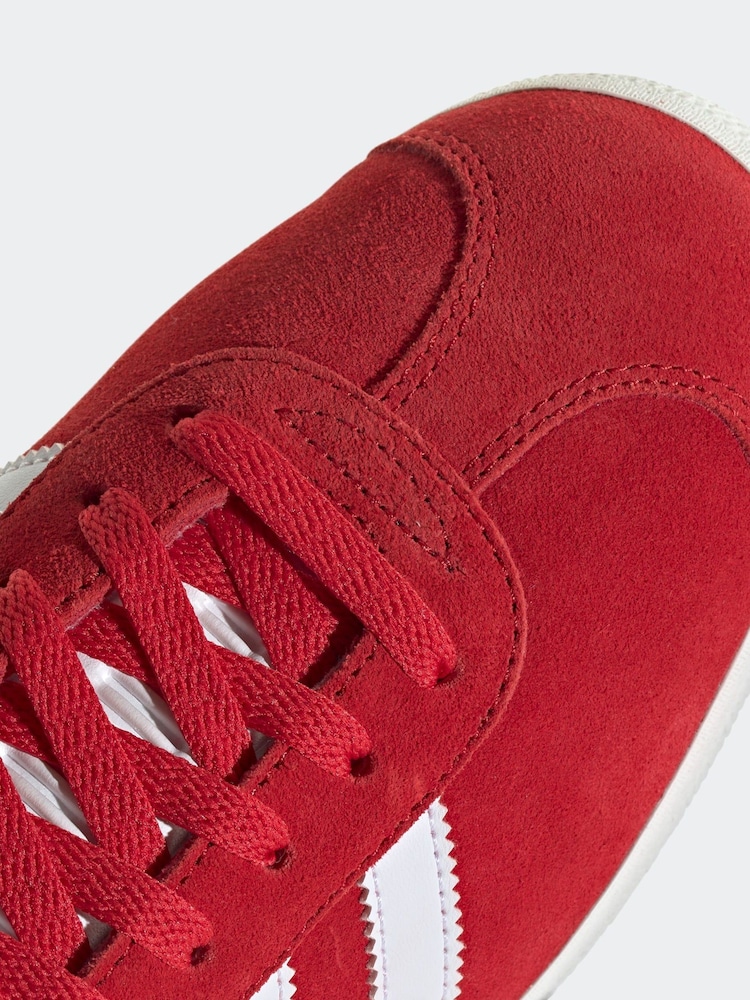 adidas Originals Red/White Gazelle Trainers - Image 8 of 8