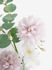 Purple/White Aritificial Pom Pom Arrangement In Glass Vase - Image 2 of 3