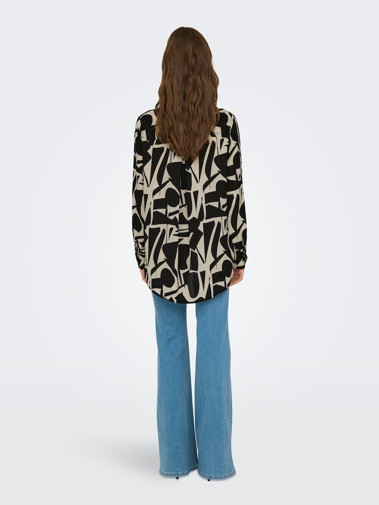 ONLY Black Long Sleeve Graphic Print Shirt - Image 2 of 6