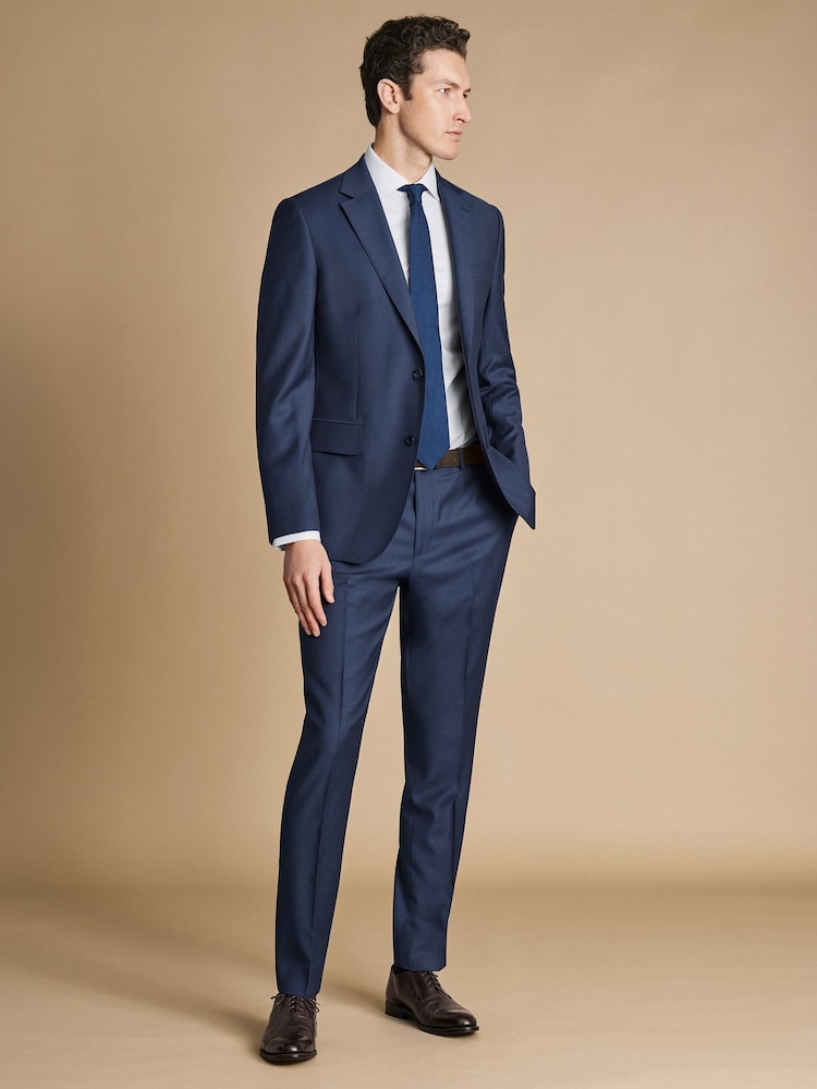 Charles Tyrwhitt Blue Slim Fit Twill Business Suit: Trousers - Image 1 of 4