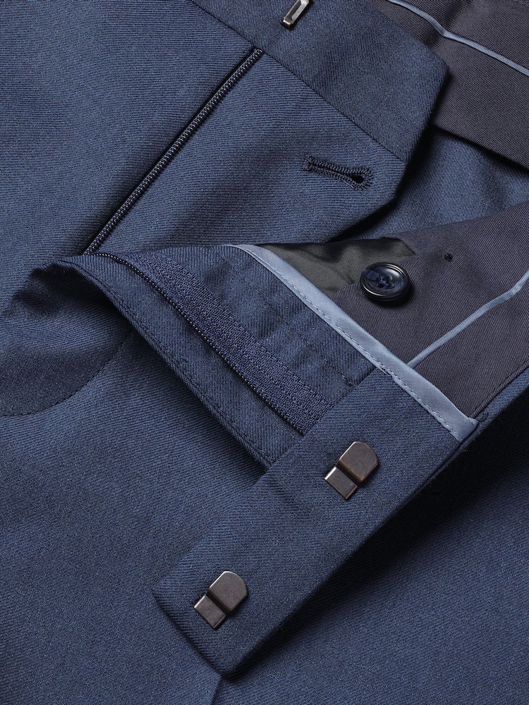 Charles Tyrwhitt Blue Slim Fit Twill Business Suit: Trousers - Image 4 of 4