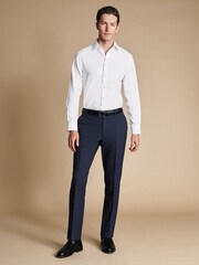 Charles Tyrwhitt Blue Seasonal Design Micro Check SF Trousers - Image 1 of 3