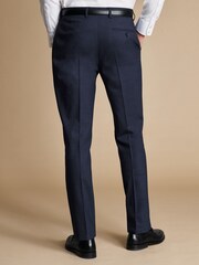 Charles Tyrwhitt Blue Seasonal Design Micro Check SF Trousers - Image 2 of 3