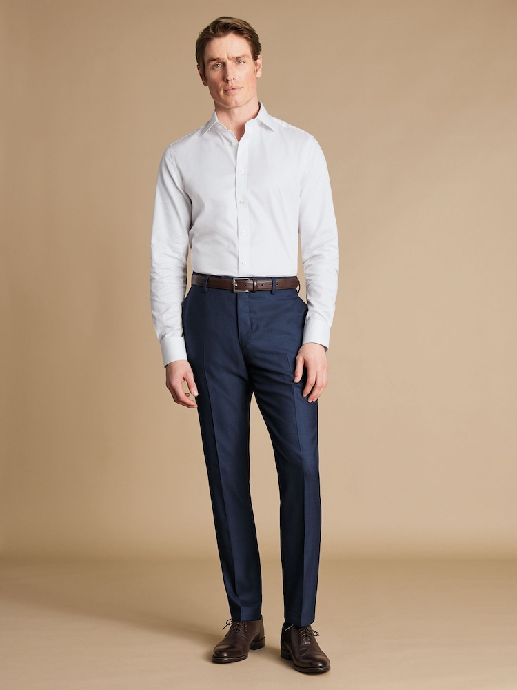 Charles Tyrwhitt Slim Fit End on End Travel Suit: Trousers - Image 1 of 4