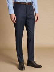 Charles Tyrwhitt Blue Seasonal Design Check SF Trousers - Image 2 of 4