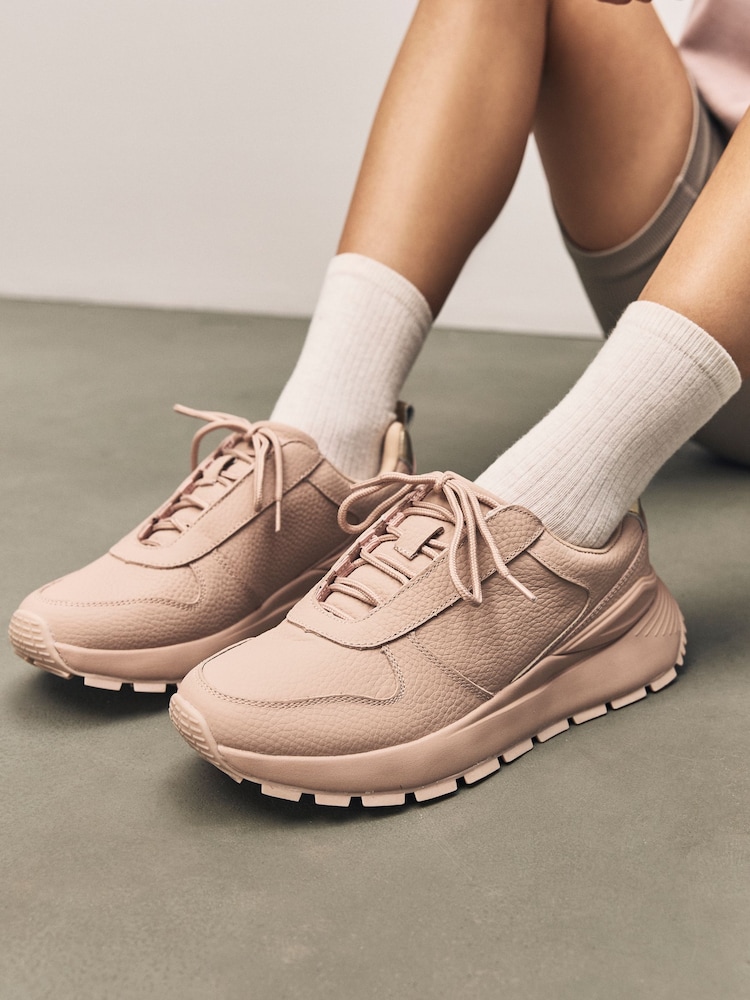 Rosa nude - Forever Comfort® Leather Wedge Lace Up Trainers - Imagen 1 de 10 Rosa nude - Forever Comfort® Leather Wedge Lace Up Trainers - Imagen 1 de 10
