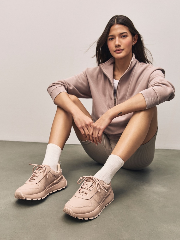 Rosa nude - Forever Comfort® Leather Wedge Lace Up Trainers - Imagen 2 de 10 Rosa nude - Forever Comfort® Leather Wedge Lace Up Trainers - Imagen 2 de 10