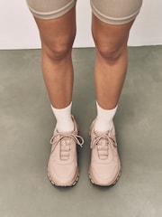 Rosa nude - Forever Comfort® Leather Wedge Lace Up Trainers - Imagen 3 de 10