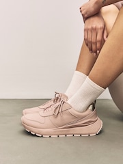 Rosa nude - Forever Comfort® Leather Wedge Lace Up Trainers - Imagen 4 de 10