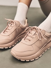 Rosa nude - Forever Comfort® Leather Wedge Lace Up Trainers - Imagen 5 de 10