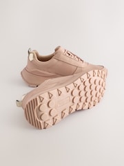 Rosa nude - Forever Comfort® Leather Wedge Lace Up Trainers - Imagen 8 de 10
