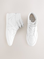 self. White Leather High-top Lace Up Trainers - Image 1 of 8