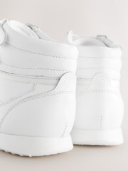 self. White Leather High-top Lace Up Trainers - Image 8 of 8