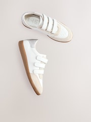 Белый - Forever Comfort® Leather Touch Fastening Slim Trainers - Image 1 of 6