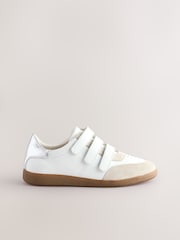 Белый - Forever Comfort® Leather Touch Fastening Slim Trainers - Image 3 of 6