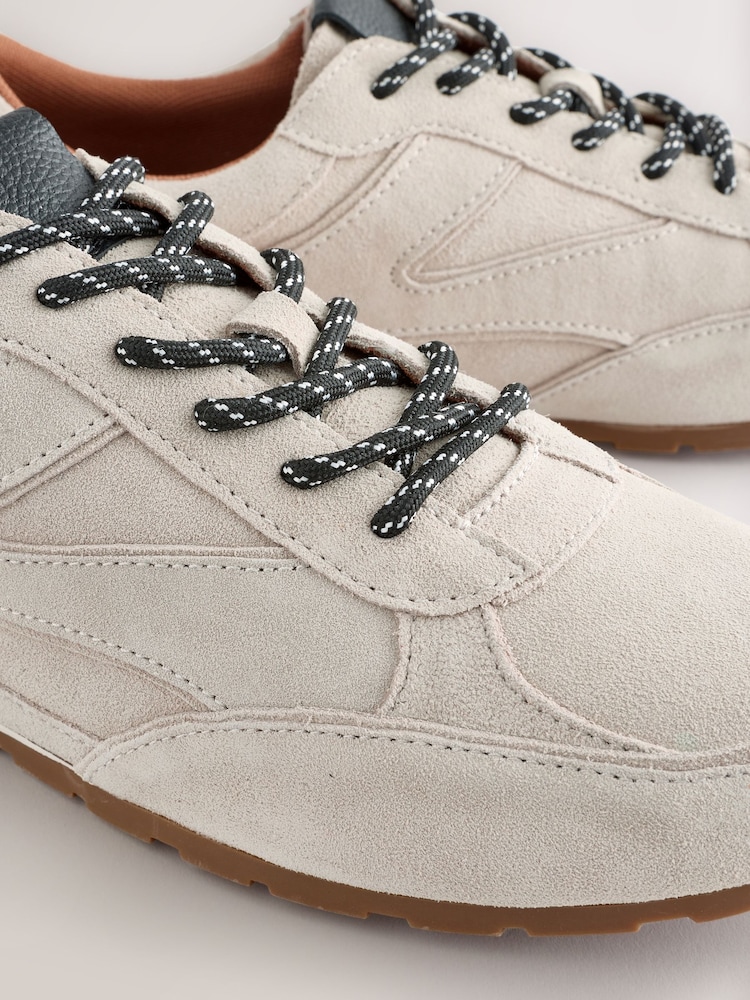 Neutral Premium Leather Lace-Up Trainers - Image 5 of 5 Neutral Premium Leather Lace-Up Trainers - Image 5 of 5