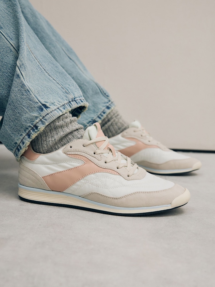 Neutral Forever Comfort® Slim Panel Detail Lace-Up Trainers - Image 2 of 10