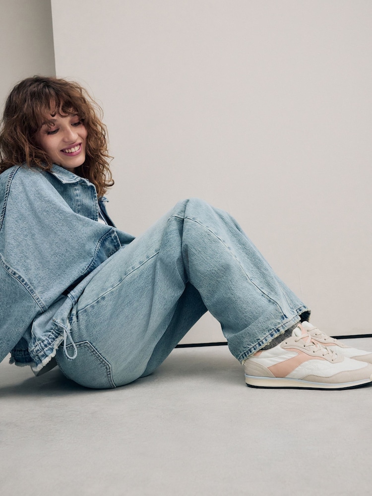 Neutral Forever Comfort® Slim Panel Detail Lace-Up Trainers - Image 3 of 10