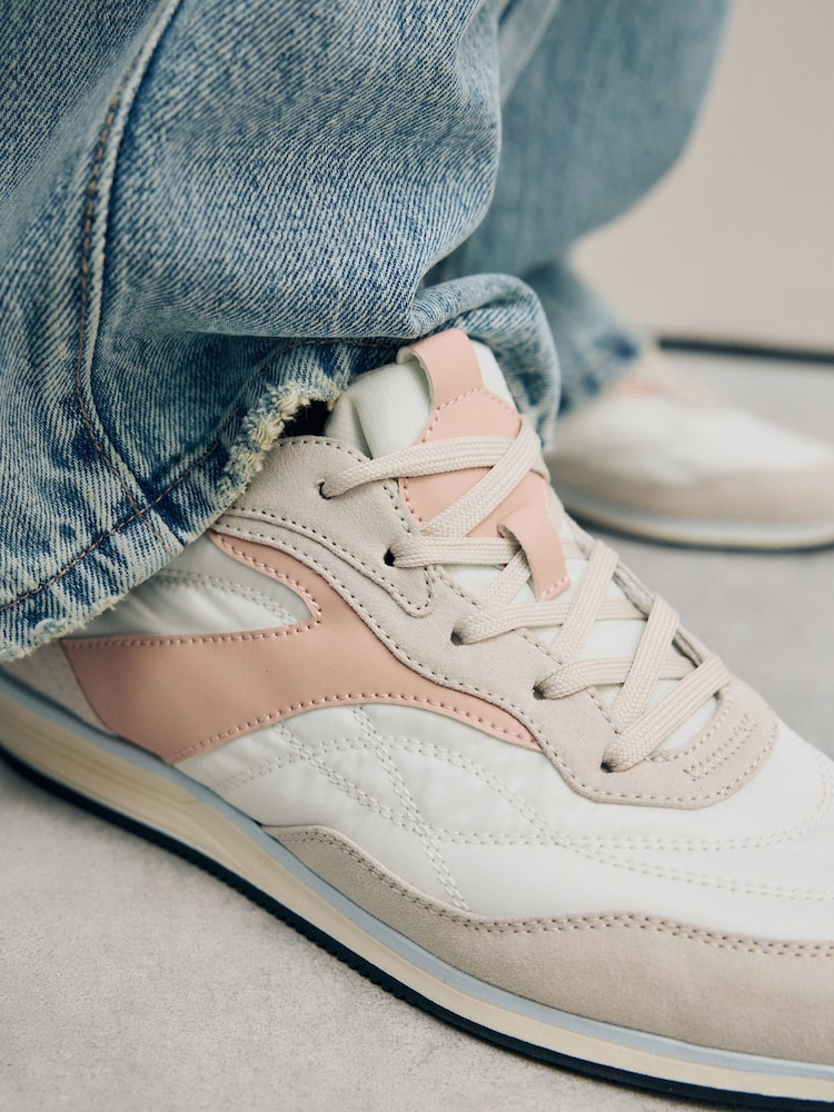 Neutral Forever Comfort® Slim Panel Detail Lace-Up Trainers - Image 6 of 10