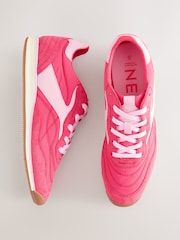 Coral Pink Forever Comfort® Slim Panel Detail Lace-Up Trainers - Image 1 of 7