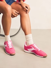 Coral Pink Forever Comfort® Slim Panel Detail Lace-Up Trainers - Image 2 of 7
