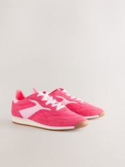 Coral Pink Forever Comfort® Slim Panel Detail Lace-Up Trainers - Image 4 of 7