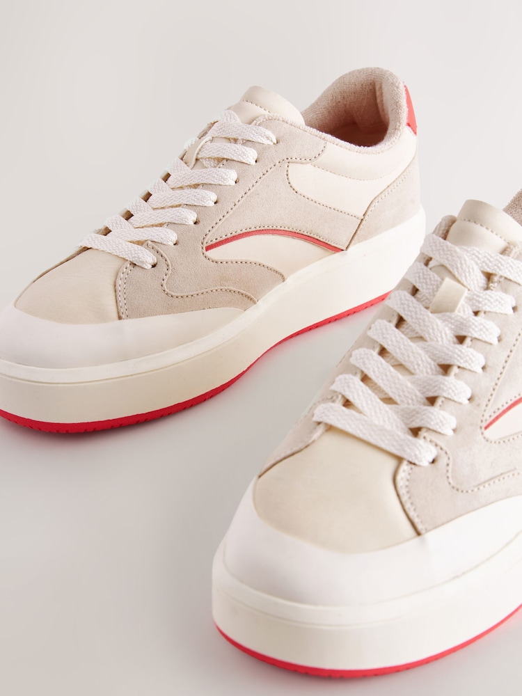 Red Forever Comfort® Panelled Retro Lace-Up Trainers - Image 8 of 9