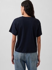 Gap Navy Supima® Cotton Relaxed T-Shirt - Image 2 of 4
