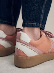 Кораллово-розовый - Кроссовки Forever Comfort ® из кожи на толстой подошве со шнуровкой - Image 6 of 11