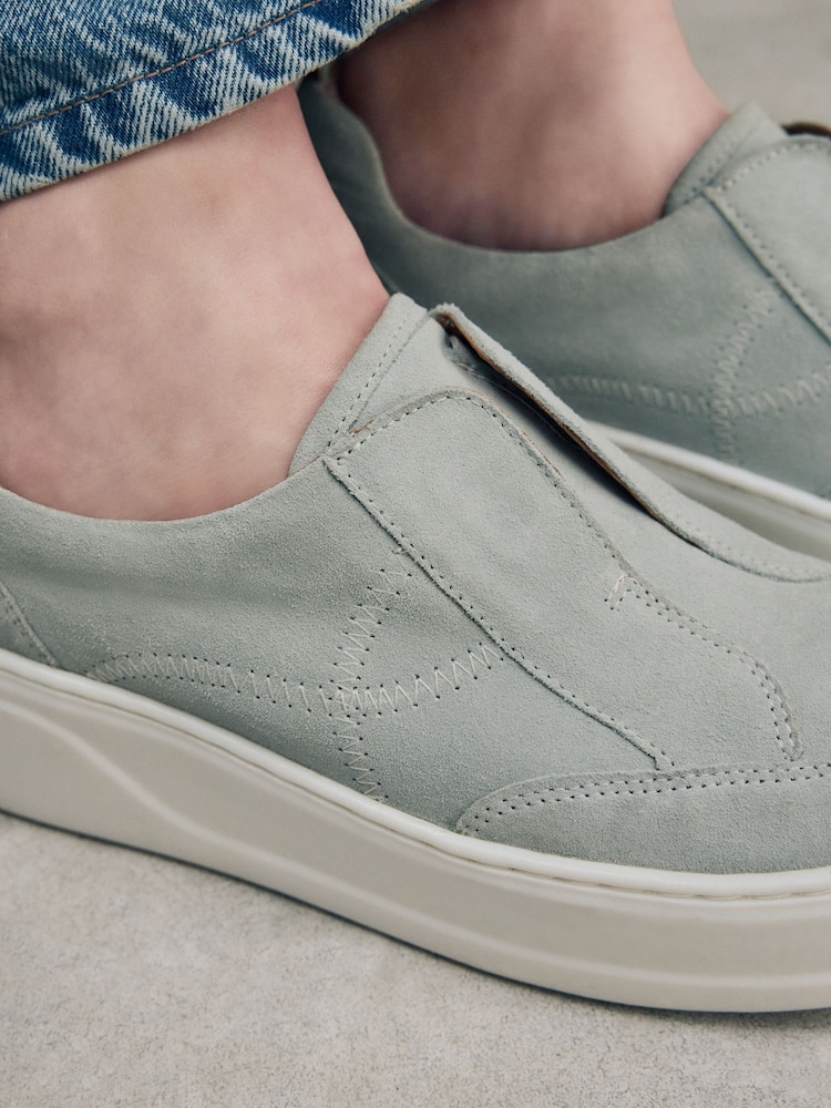 Blue Slip On Signature Forever Comfort® Leather Chunky Wedge Platform Trainers - Image 5 of 10