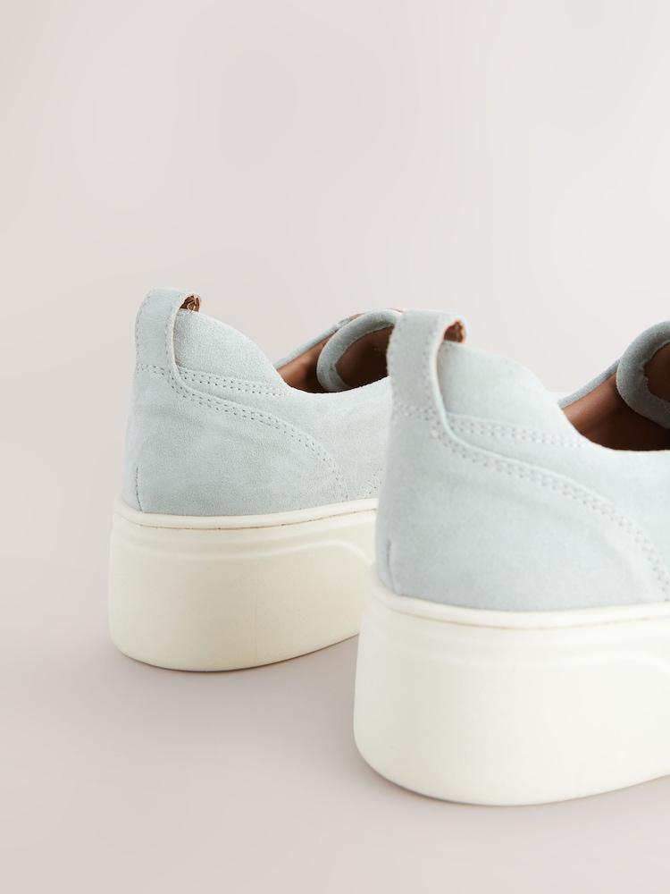 Blue Slip On Signature Forever Comfort® Leather Chunky Wedge Platform Trainers - Image 9 of 10
