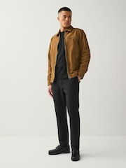 Black Slim Fit Smart Motionflex Trousers with Internal Drawcord - Image 3 of 10
