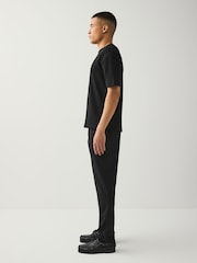Black Slim Fit Smart Motionflex Trousers with Internal Drawcord - Image 4 of 10