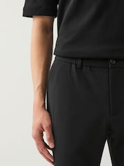 Black Slim Fit Smart Motionflex Trousers with Internal Drawcord - Image 5 of 10
