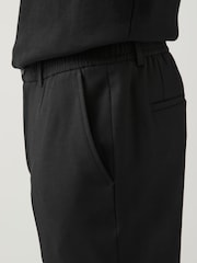 Black Slim Fit Smart Motionflex Trousers with Internal Drawcord - Image 6 of 10