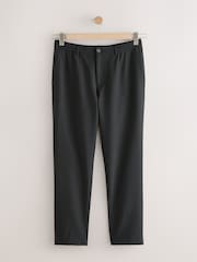 Black Slim Fit Smart Motionflex Trousers with Internal Drawcord - Image 7 of 10