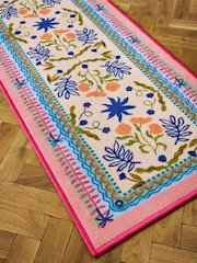 Multi Washable Bright Floral Print Runner - Image 2 of 5