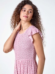 Rosa - Roman Polka Dot Shirred Jumpsuit - Imagen 4 de 5