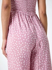 Rosa - Roman Polka Dot Shirred Jumpsuit - Imagen 5 de 5