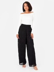 Lovedrobe Burnout Palazzo Trousers - Image 2 of 5