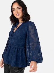 Lovedrobe Burnout Long Sleeve Top - Image 1 of 4