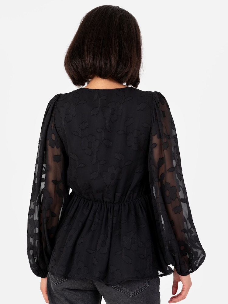 Lovedrobe Burnout Long Sleeve Top - Image 1 of 6