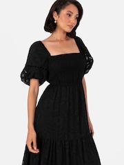 Lovedrobe Burnout Puff Sleeve Maxi Dress - Image 2 of 6