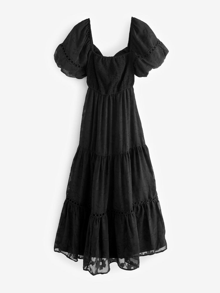Lovedrobe Burnout Puff Sleeve Maxi Dress - Image 6 of 6