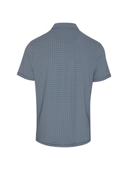أزرق - قميص بولو بطبعة أشكال هندسية دقيقة من Original Penguin Golf - صورة 5 من 5
