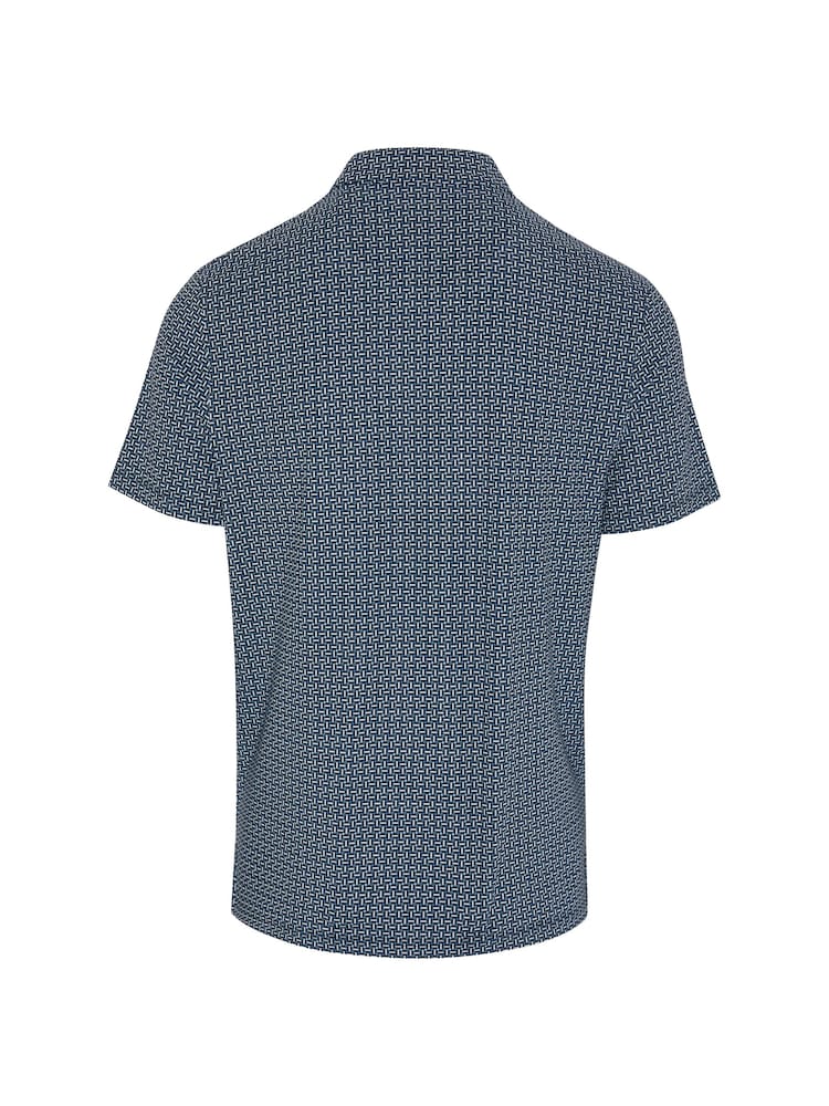 أزرق - قميص بولو بطبعة أشكال هندسية دقيقة من Original Penguin Golf - صورة 5 من 5