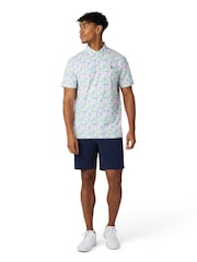 Original Penguin Golf All Over Novelty Grid White Polo Shirt - Image 1 of 5