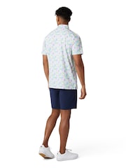 Original Penguin Golf All Over Novelty Grid White Polo Shirt - Image 2 of 5