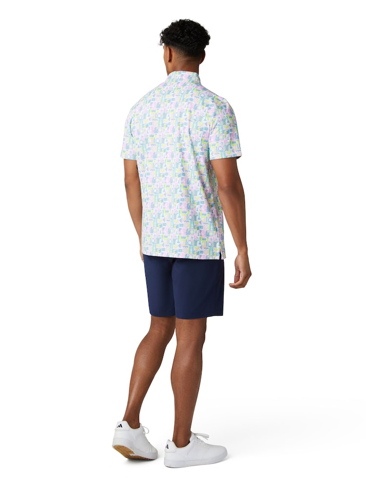 Original Penguin Golf All Over Novelty Grid White Polo Shirt - Image 2 of 5