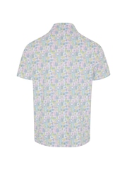 Original Penguin Golf All Over Novelty Grid White Polo Shirt - Image 5 of 5